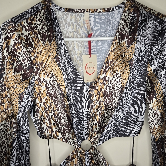 NWT Raga animal print Cut Out Maxi Dress  Small - Picture 6 of 7